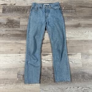 Levi’s Premium Wedgie Straight Light Wash High Rise Jeans Minimalist Y2K 24